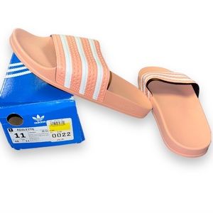 010. Adidas Originals Slides Adilette Ambient Blush Stripe Heritage Style Sandal
